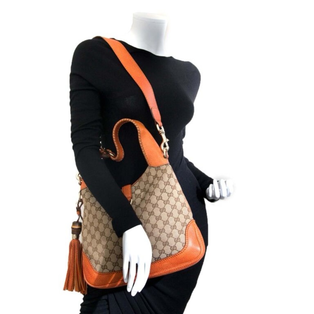 Gucci Brown and Tan Hobo Bag with GG Monogram - Picture 2 of 10